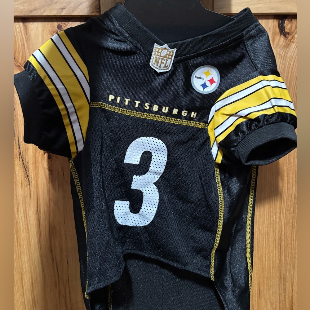 NFL Pittsburgh dogs Black Yellow Number 3 Jersey